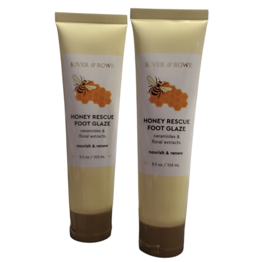 River & Rowe Honey Rescue Foot Glaze Ceramides Cream 3.5oz Pack 2